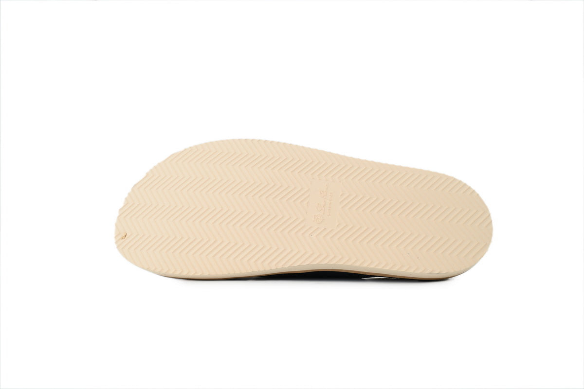 Loro Piana Cross-Strap Slide Sandals in Navy Suede