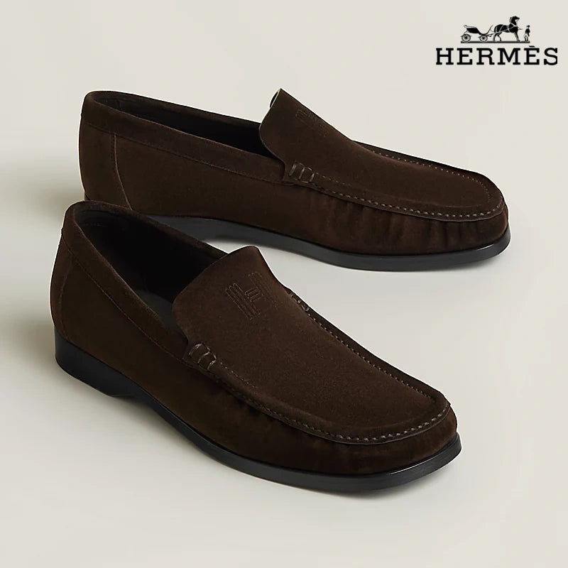Hermès Dark Brown Suede Loafer