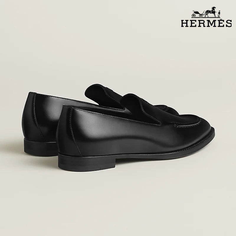 Hermès Black Leather Loafer with Kelly Buckle