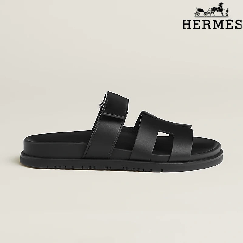 Hermès Chypre Black Sandal