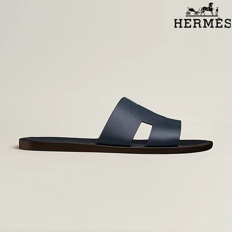 Hermès Oran Navy Flat Sandals