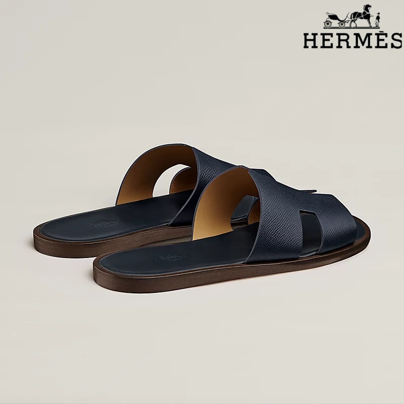 Hermès Oran Navy Flat Sandals