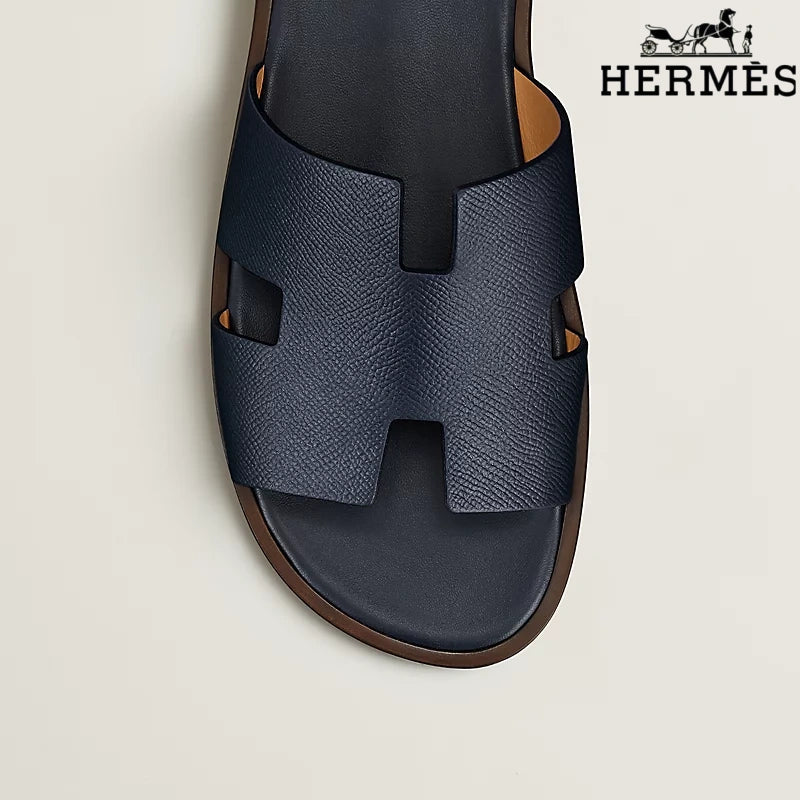 Hermès Oran Navy Flat Sandals