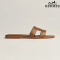 Hermès Brown Leather Oran Slide Sandals