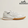 Hermès White and Grey Suede Sneakers