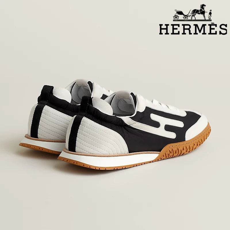 Hermès Black White Suede Sneakers