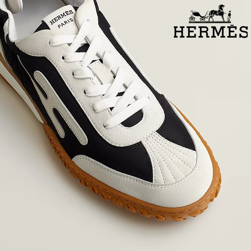 Hermès Black White Suede Sneakers