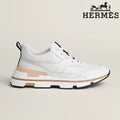 Hermès White Leather Platform Sneakers