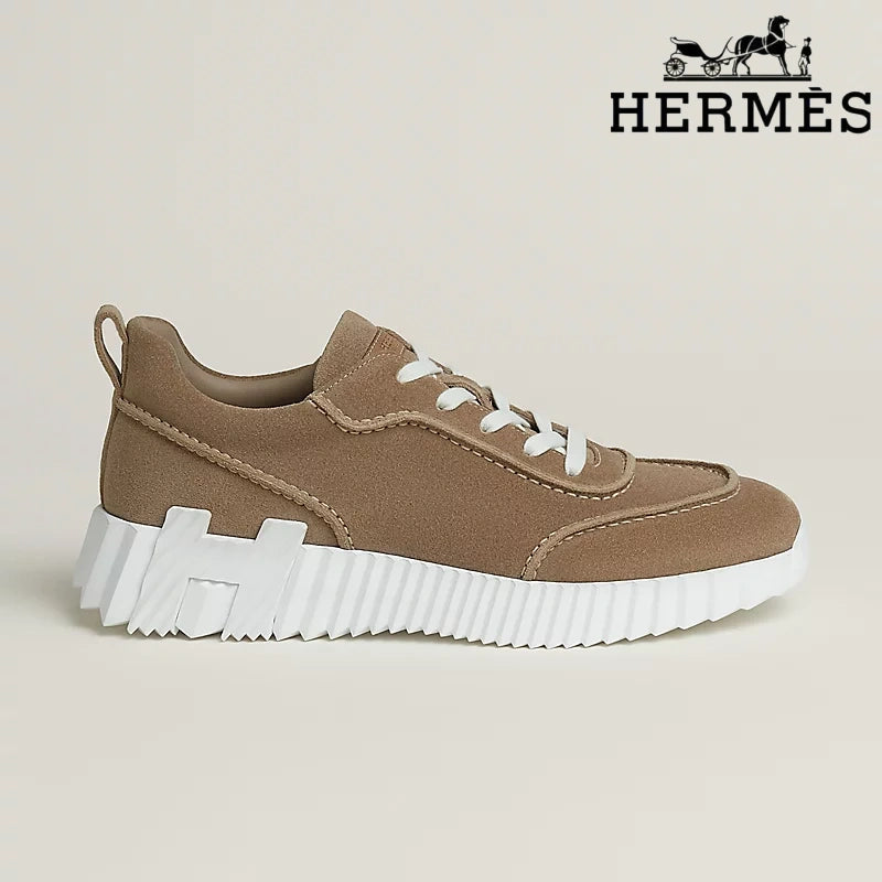 Hermès Brown Suede Ridged Sole Sneakers