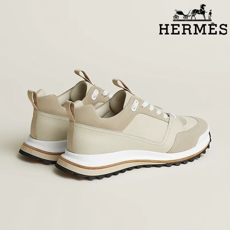 Hermès Beige Suede Hiking Sneakers