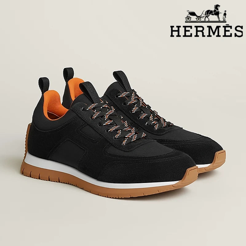 Hermès Black Suede Hiking Sneakers