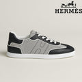 Hermès Black And White Canvas Leather Sneaker