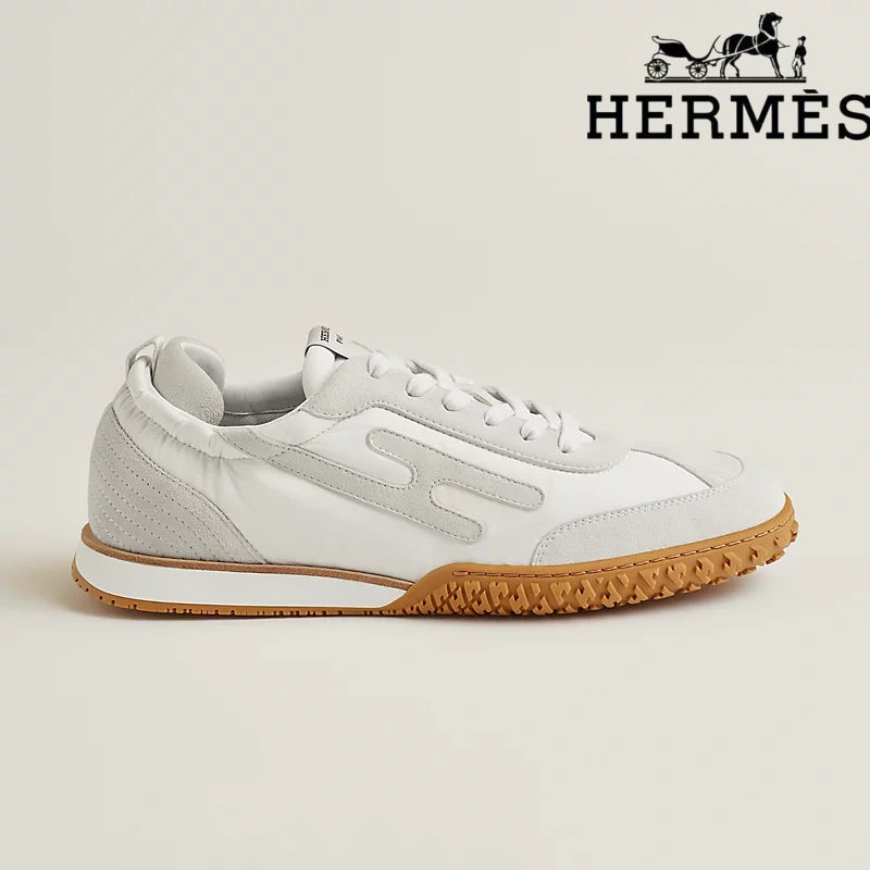 Hermès White Mix Material Sneaker