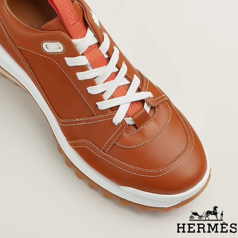 Hermès Brown Leather Hiking Sneakers