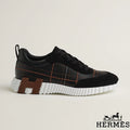 Hermès Black Grid Stitching Platform Sneakers