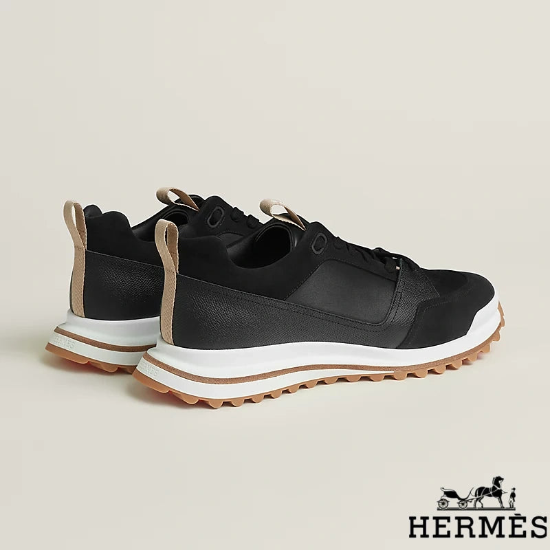 Hermès Black Mixed Material Hiking Sneakers