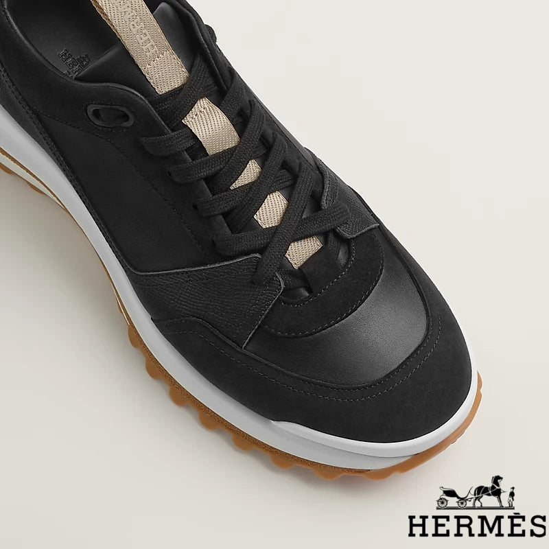 Hermès Black Mixed Material Hiking Sneakers