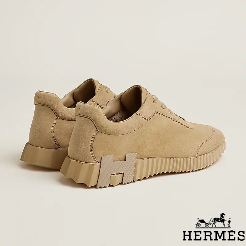 Hermès Beige Suede Platform Sneakers