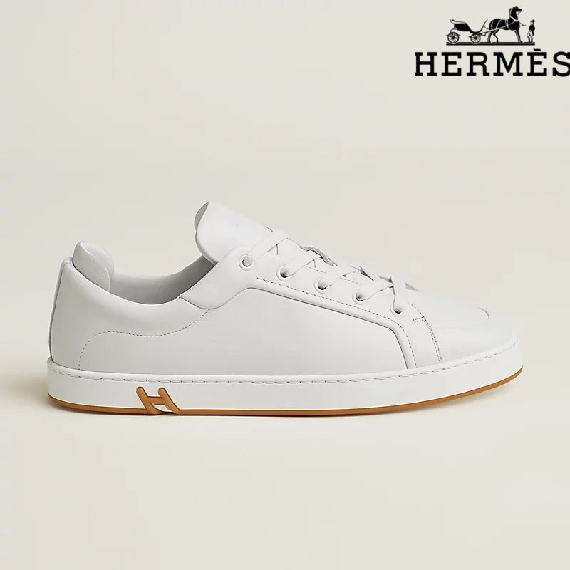 Hermès White Leather Sneakers