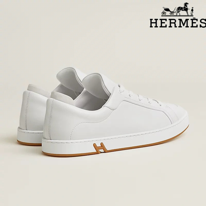 Hermès White Leather Sneakers