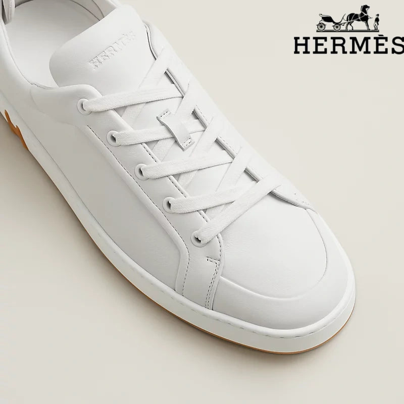 Hermès White Leather Sneakers