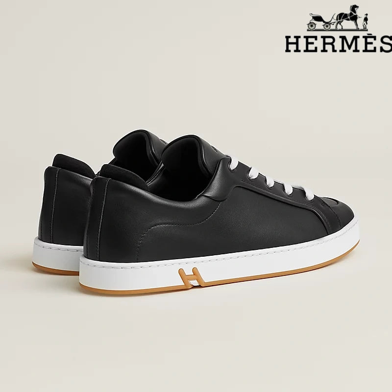 Hermès Black Leather Sneakers