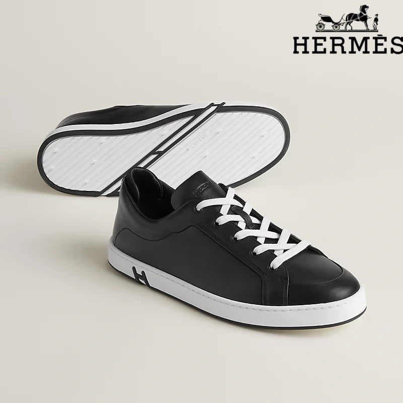 Hermès Black Leather Sneakers
