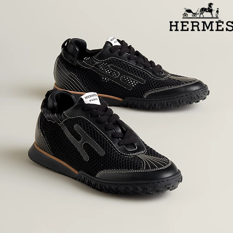 Hermès Black Mesh Bouncing Sneakers