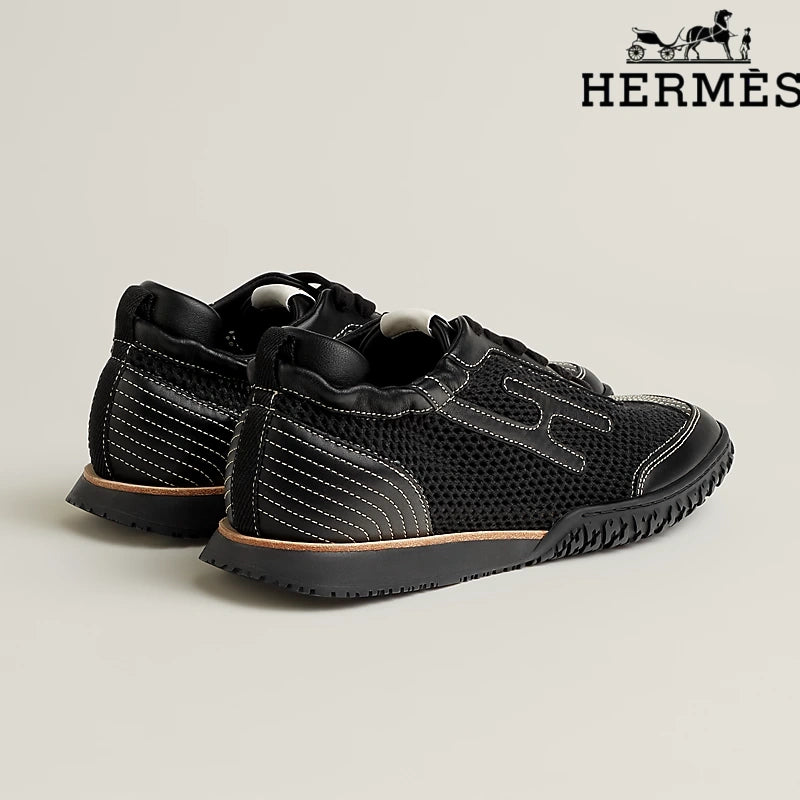 Hermès Black Mesh Bouncing Sneakers