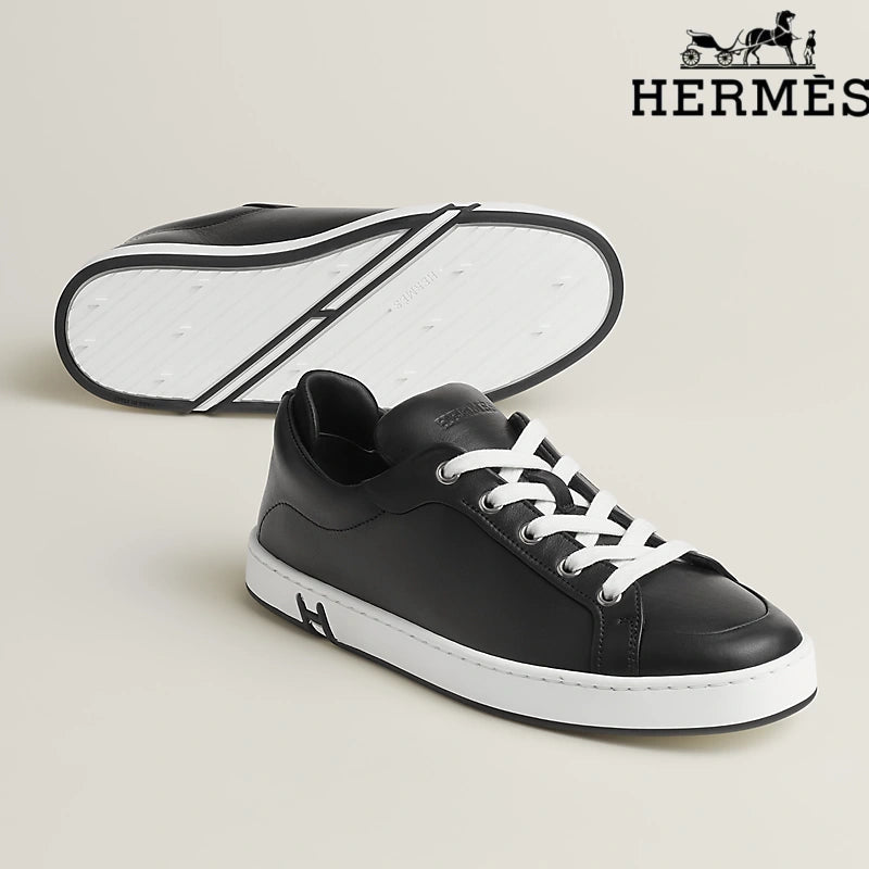 Hermès Black Leather Sneakers