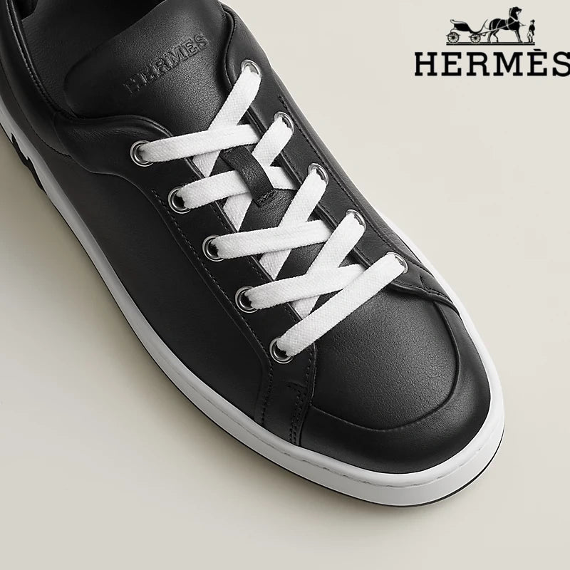 Hermès Black Leather Sneakers