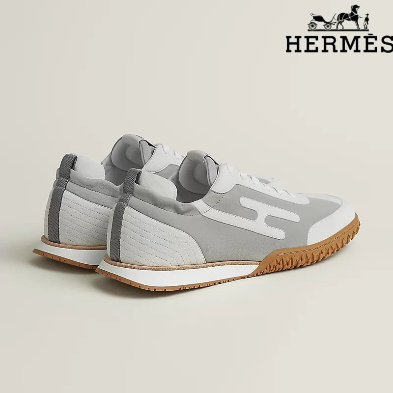Hermès Grey and White Bouncing Sneakers