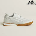 Hermès White Perforated Leather Sneakers with H-Logo