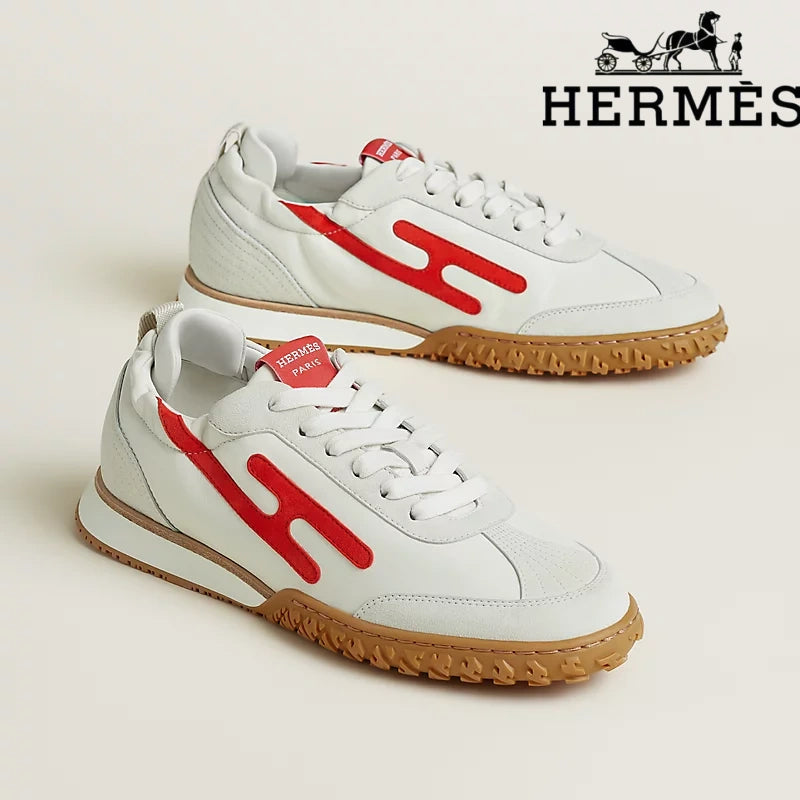 Hermès Jet Sneaker in White and Red
