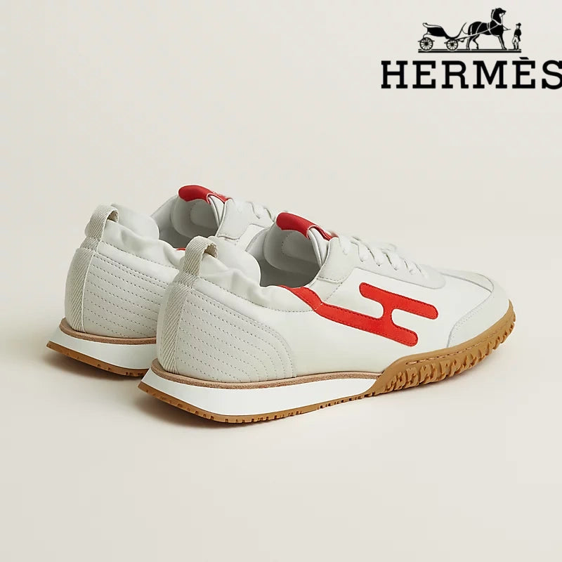 Hermès Jet Sneaker in White and Red