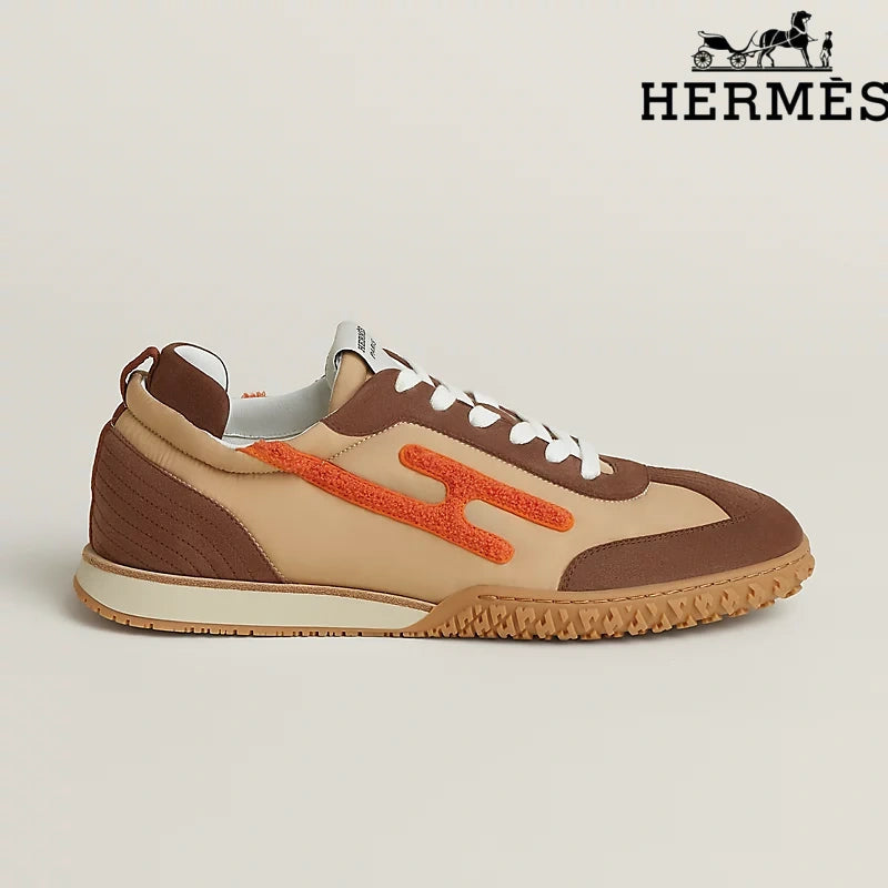 Hermès Sneakers in Beige, Brown and Orange