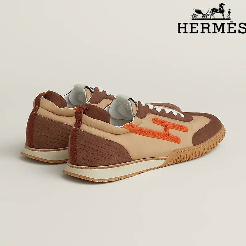 Hermès Sneakers in Beige, Brown and Orange