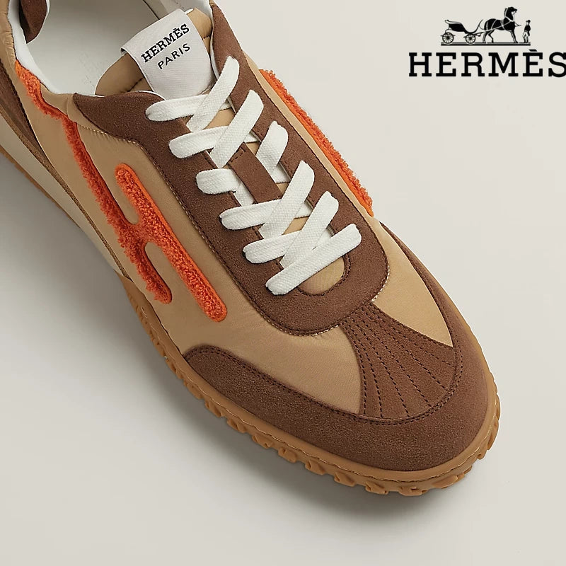 Hermès Sneakers in Beige, Brown and Orange