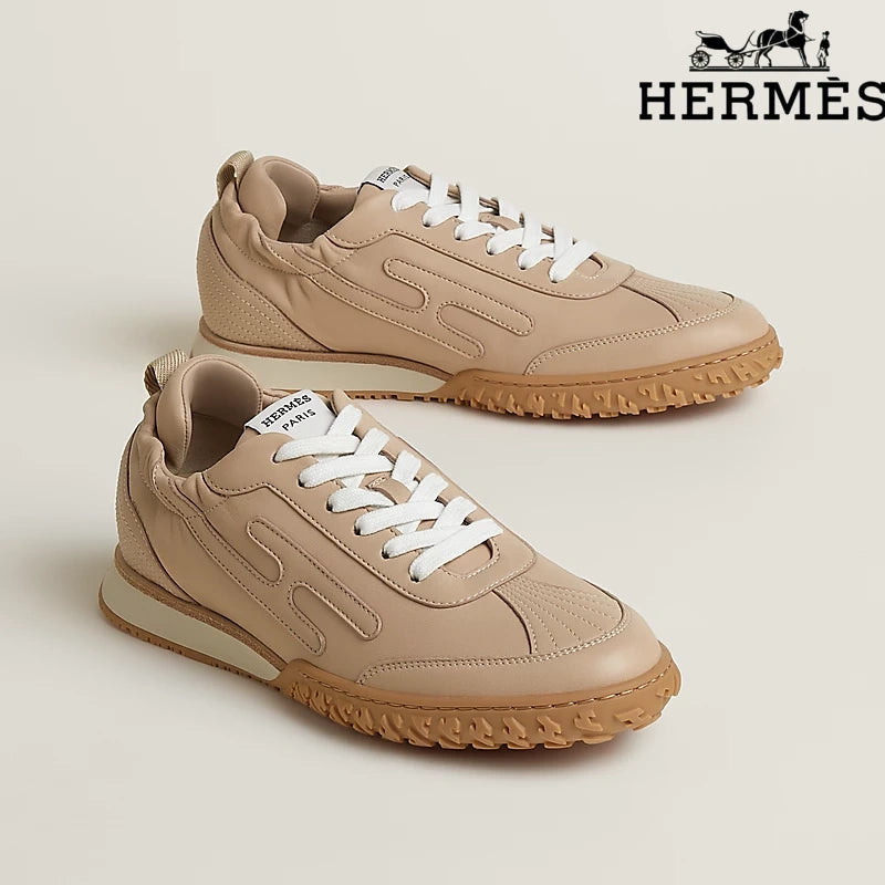 Hermès Sneakers in Beige Leather