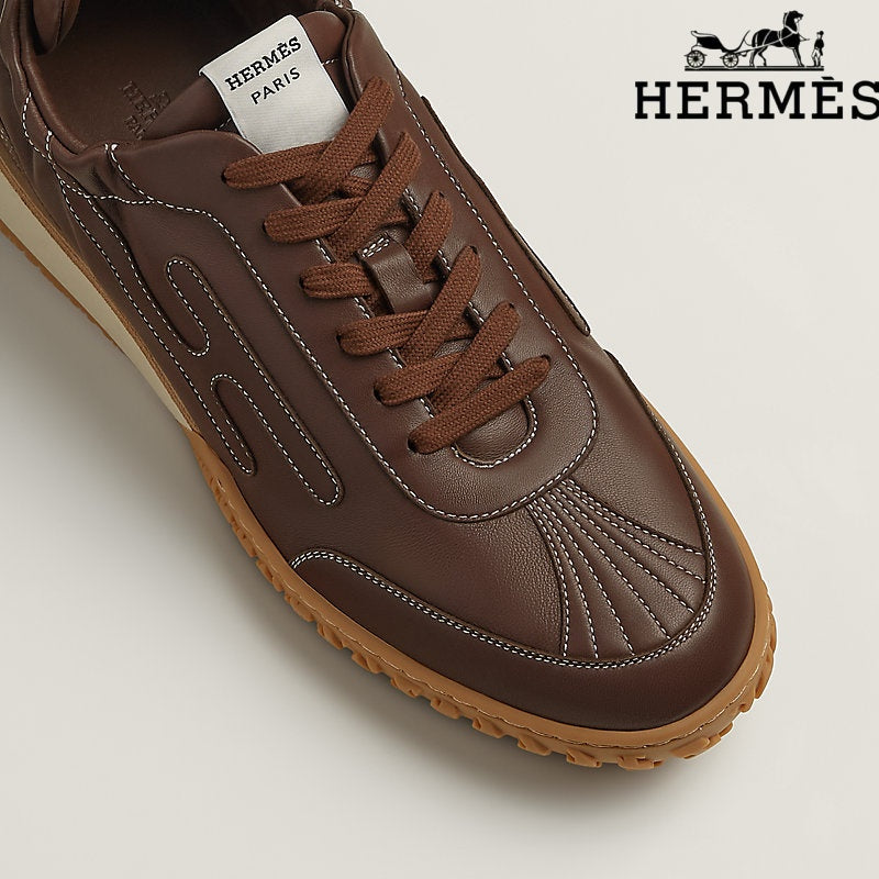 Hermès Sneakers in Dark Brown Leather