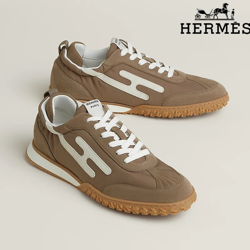 Hermès Sneakers in Brown and White