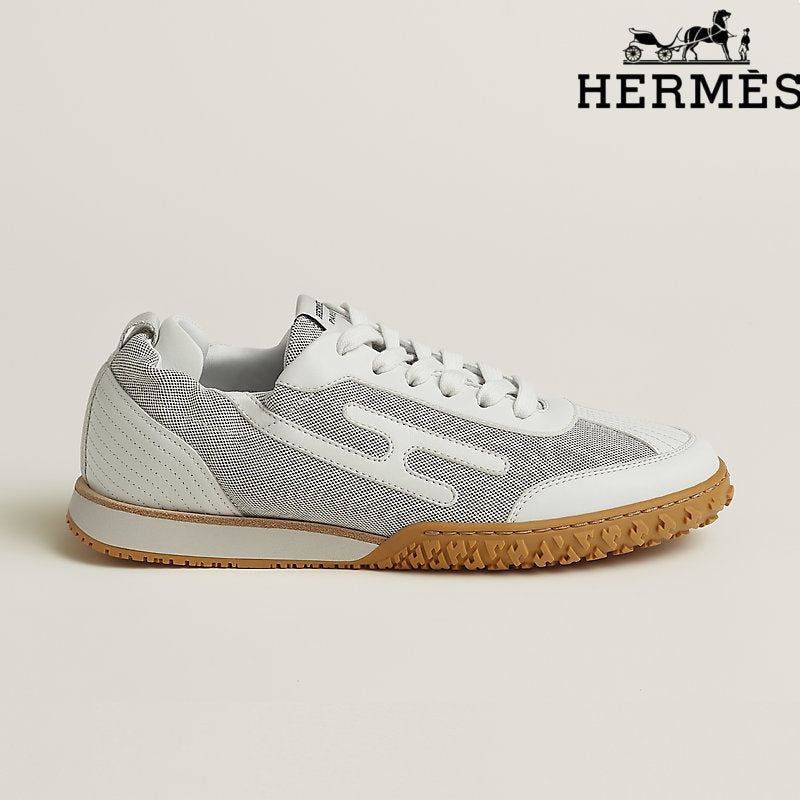 Hermès Sneakers in White and Grey Mesh