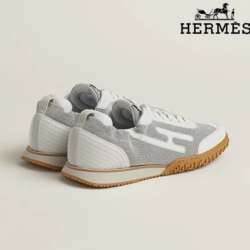 Hermès Sneakers in White and Grey Mesh