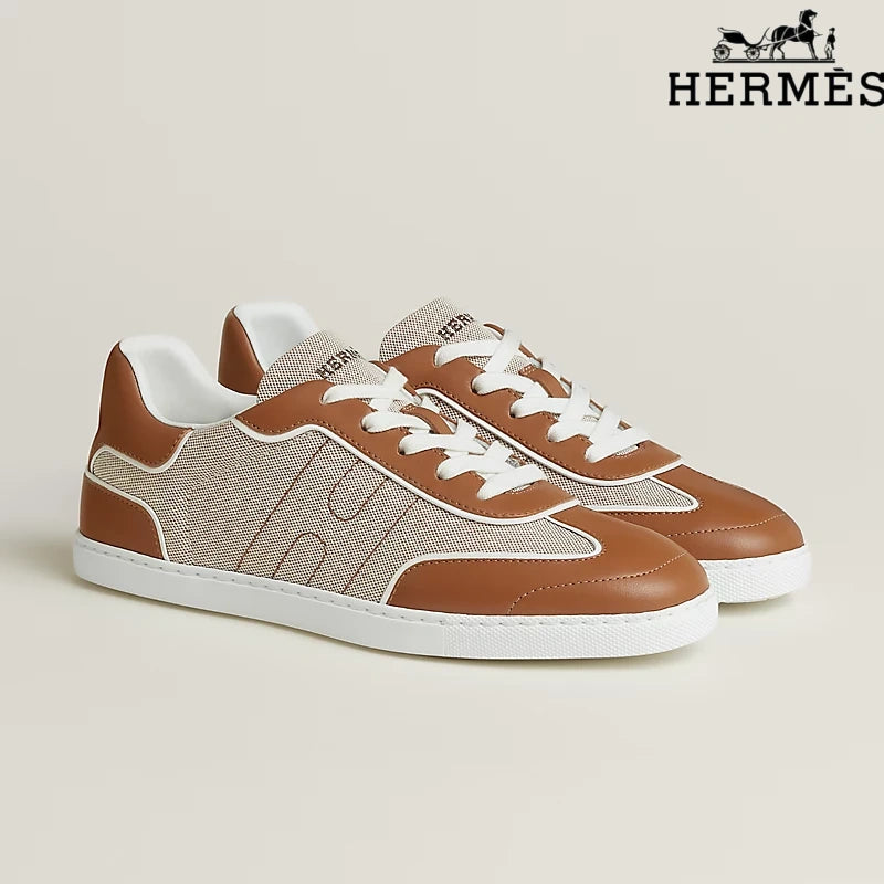 Hermès Fabric Sneakers in Brown
