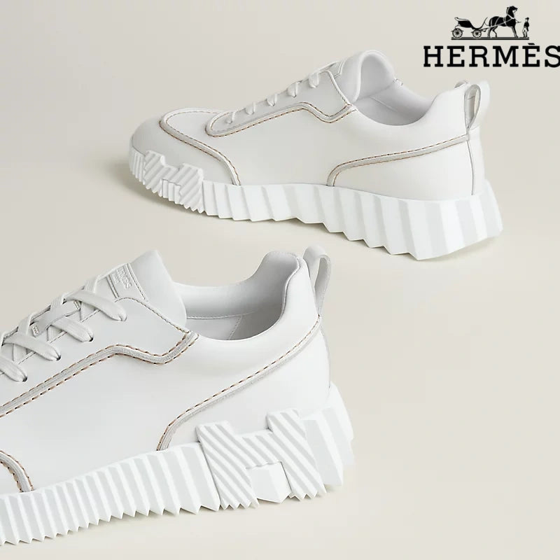Hermès Platform Sneakers in White Leather