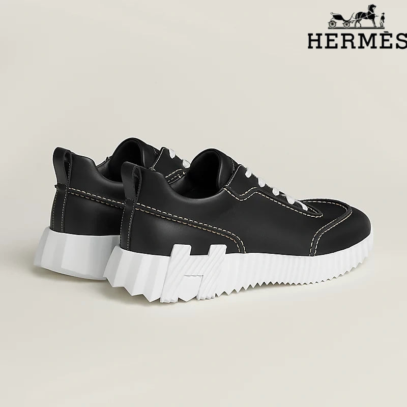 Hermès Platform Sneakers in Black Leather