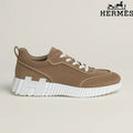 Hermès Platform Sneakers in Taupe Suede
