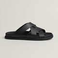 Hermès Men's Multi-Strap Slide Sandals in Black