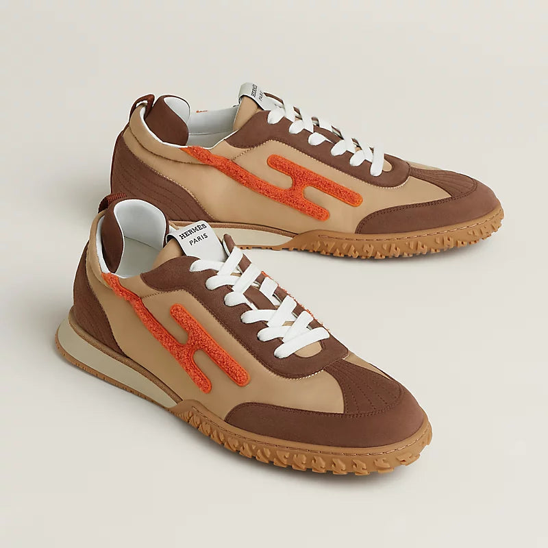 Hermès Bouncing Sneakers in Beige, Brown and Orange