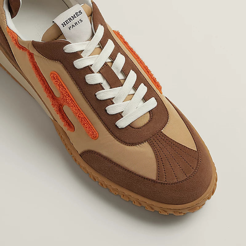 Hermès Bouncing Sneakers in Beige, Brown and Orange